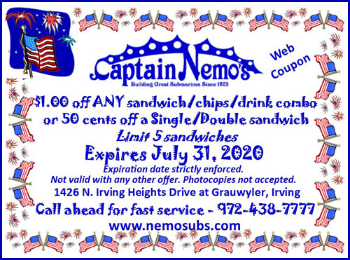 Captain Nemo's Delicious Steak Submarines - Coupons